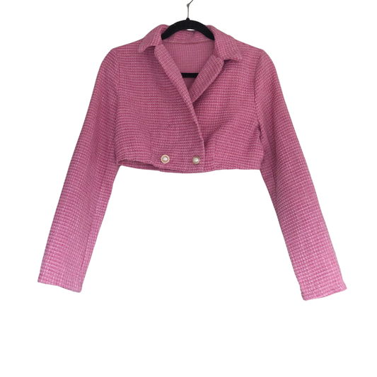 Blazer rosa 90s cropped