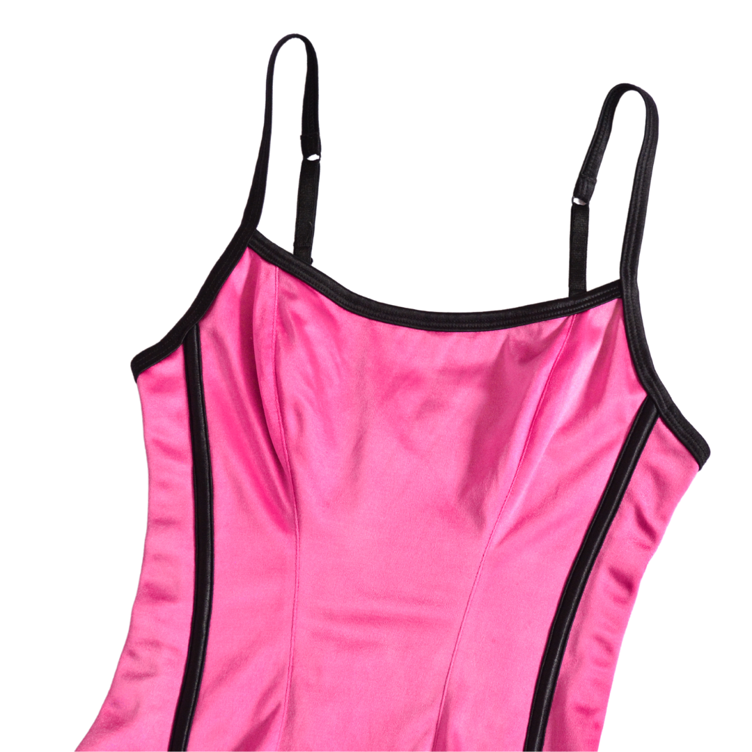 Corset rosa satinado