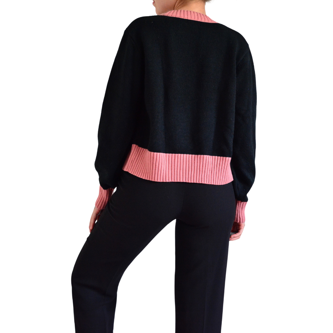 Cardigan con búho bordado