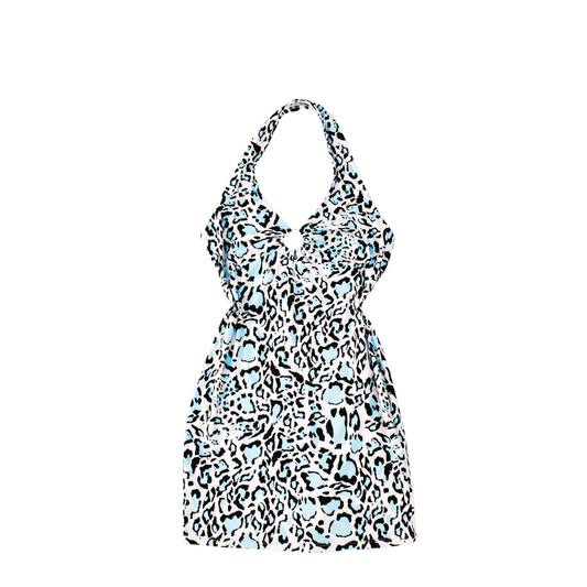 Vestido azul cheetah
