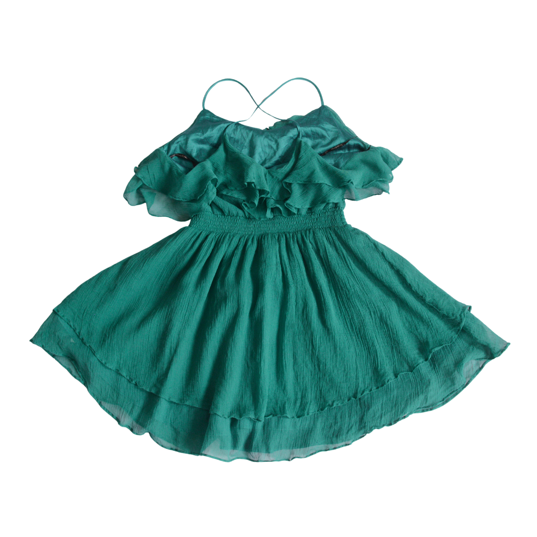Vestido de seda verde
