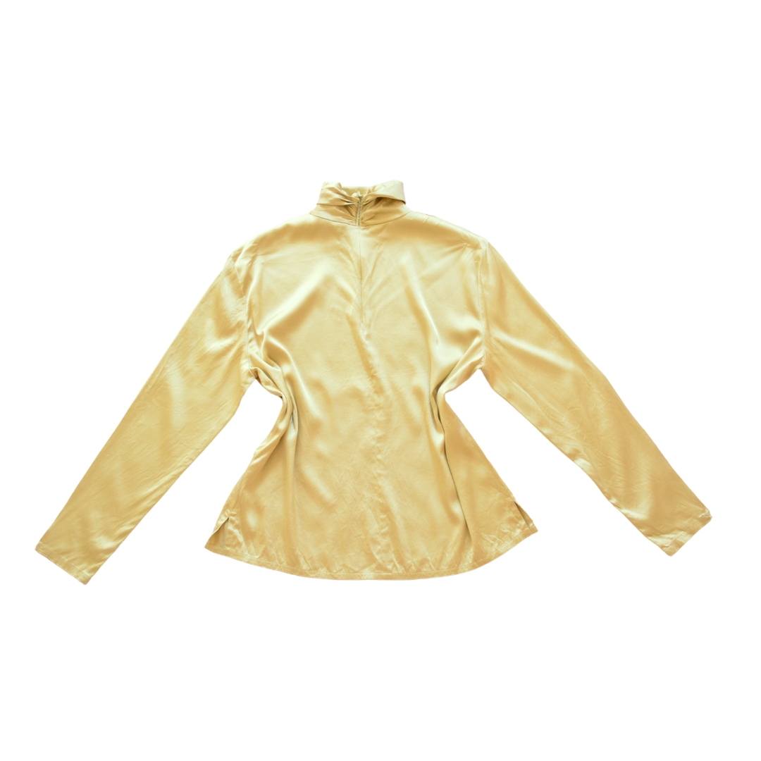Blusa champagne de seda