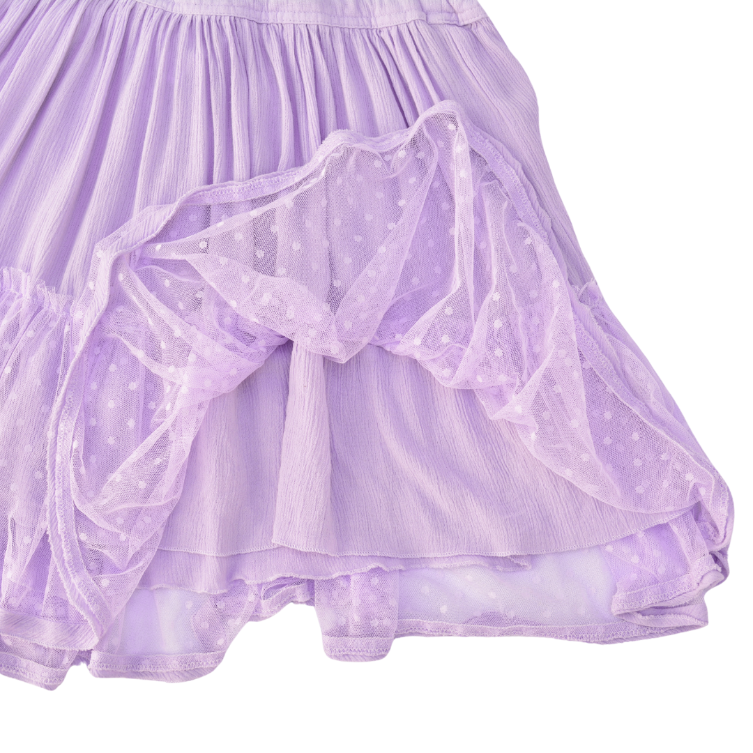 Vestido lila con escote espalda