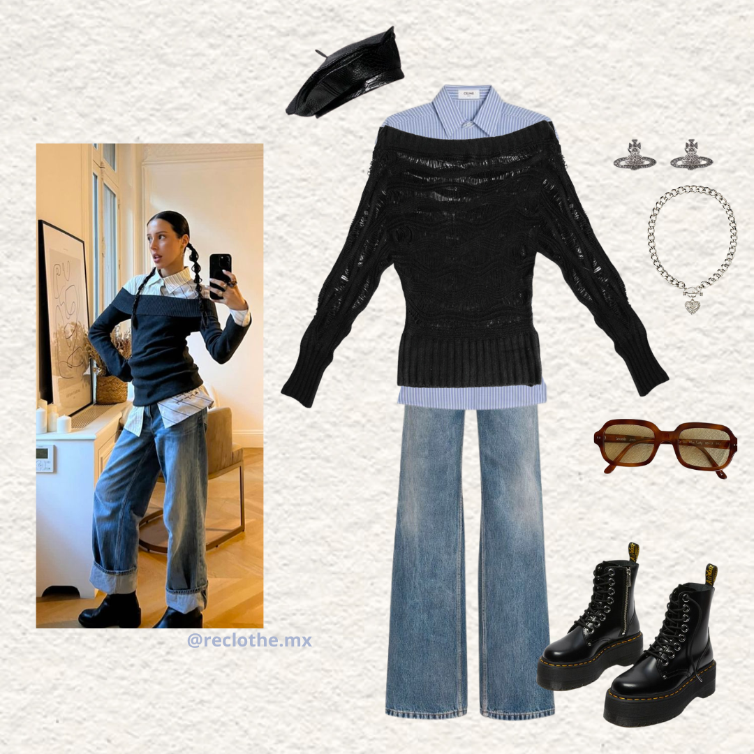 Suéter negro Guess off shoulder