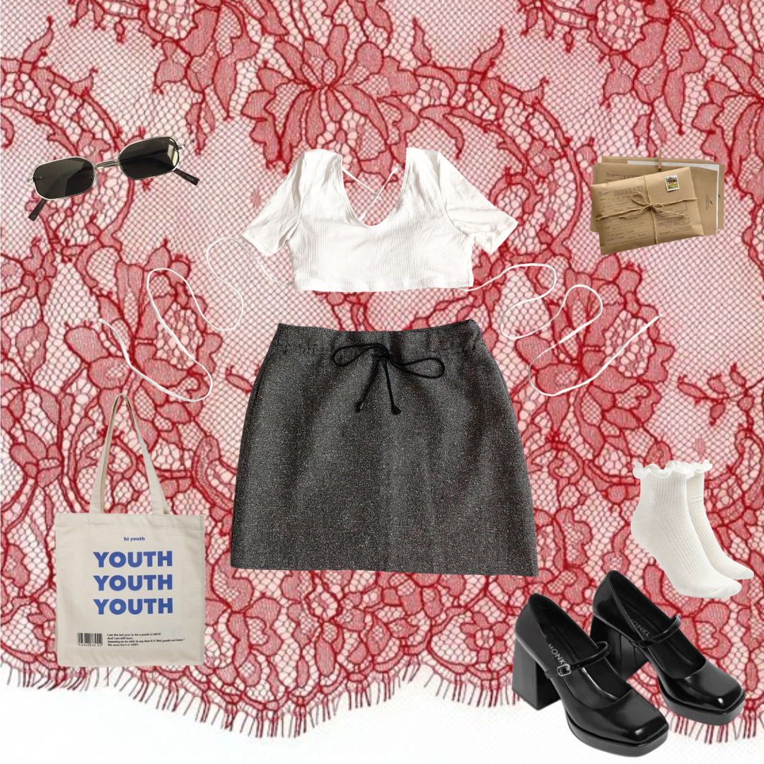 Mini falda gris oxford