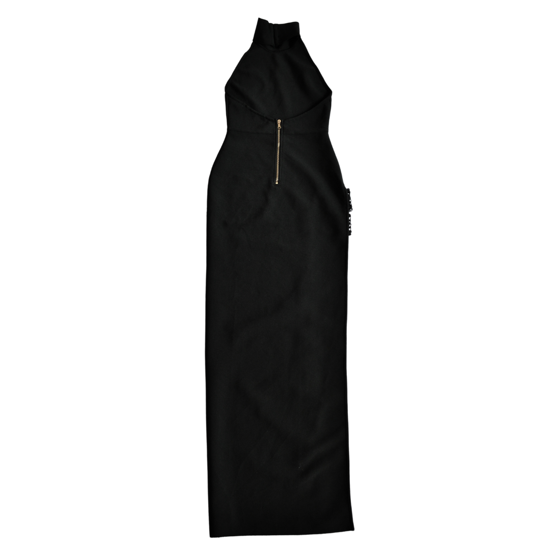 Vestido largo negro con abertura