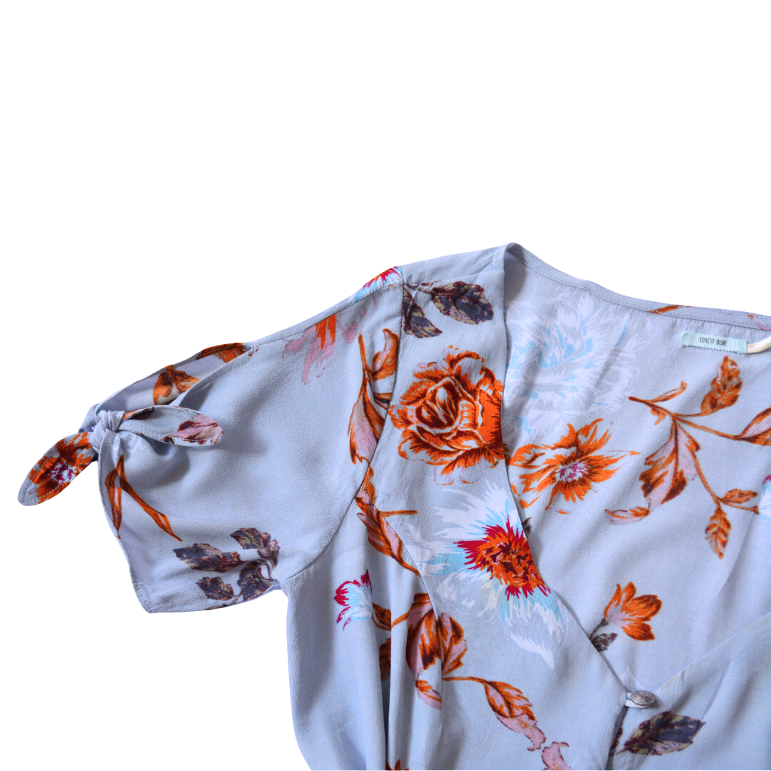 Vestido azul cielo floral