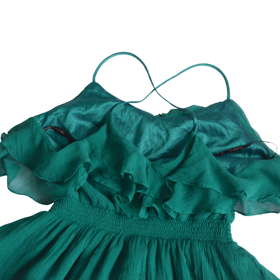Vestido de seda verde