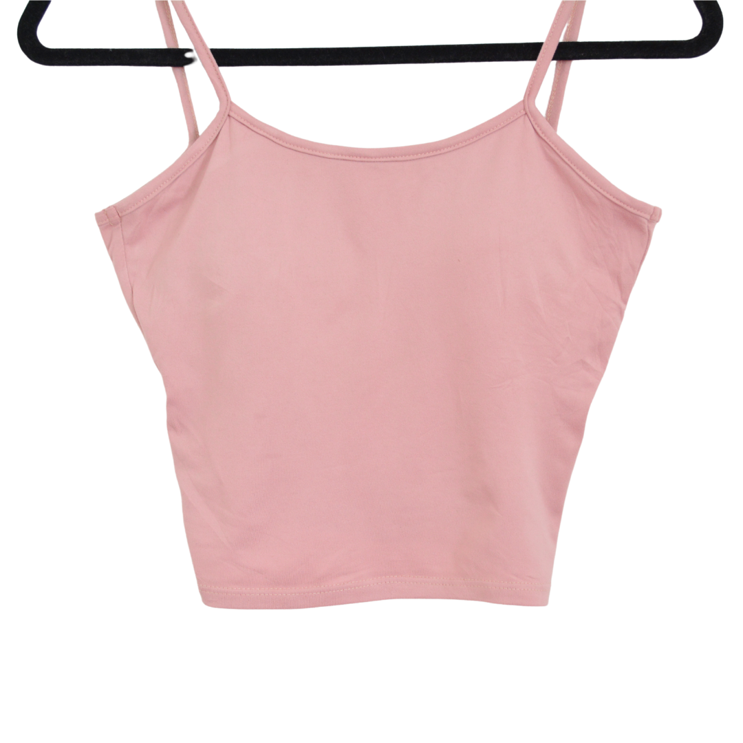 Top rosa palo con escote cruzado