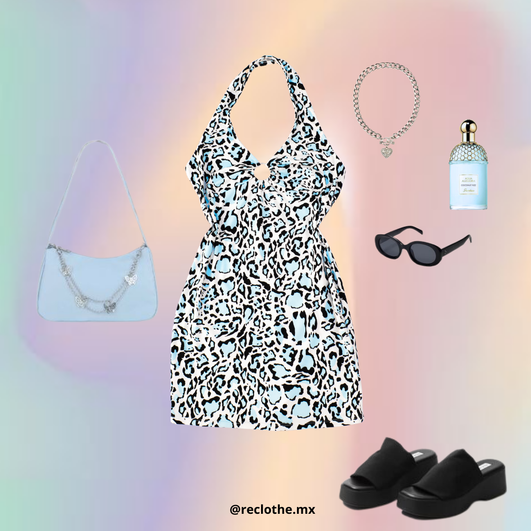 Vestido azul cheetah