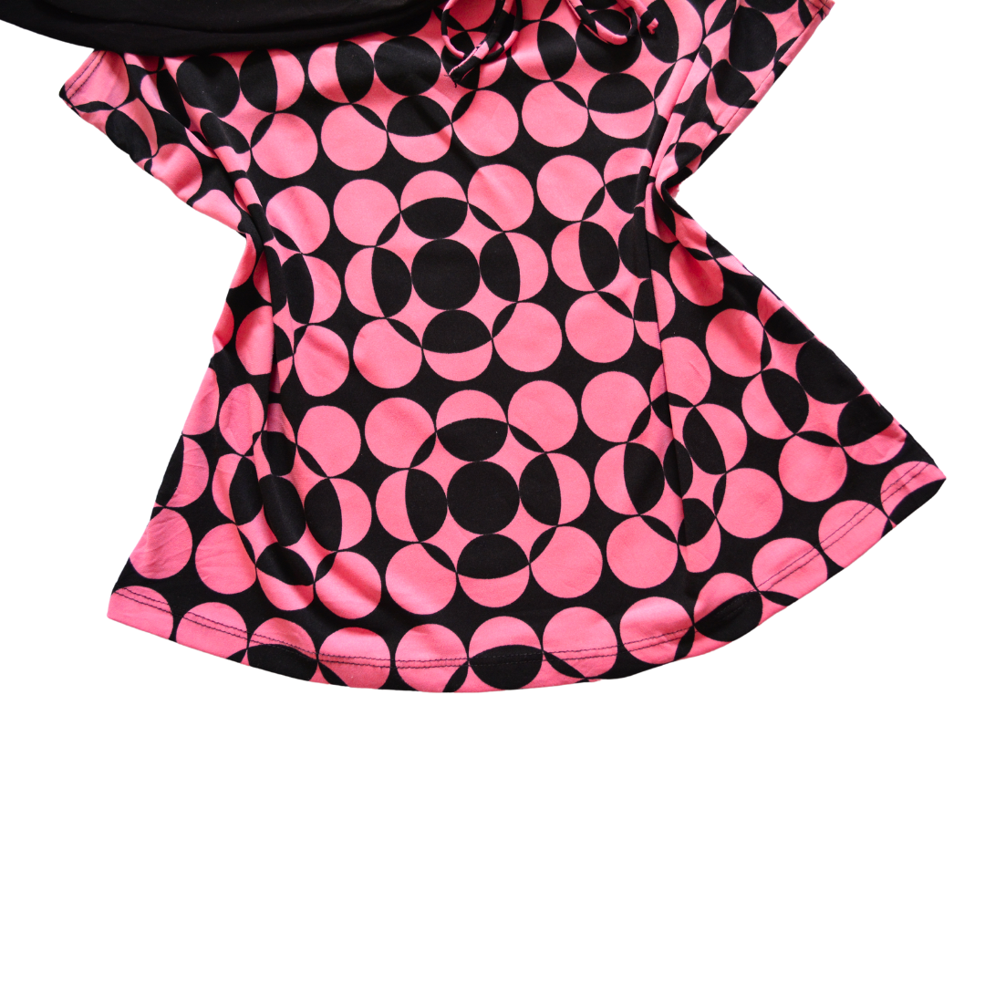 Blusa groovy rosa con negro