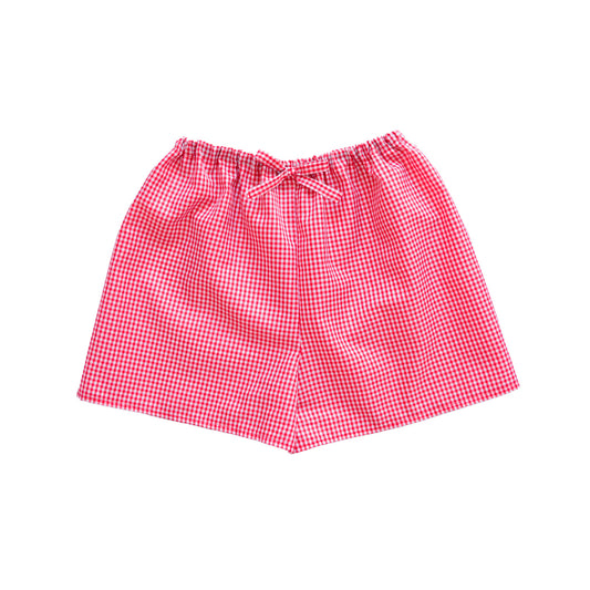 Short rojo de cuadros handmade