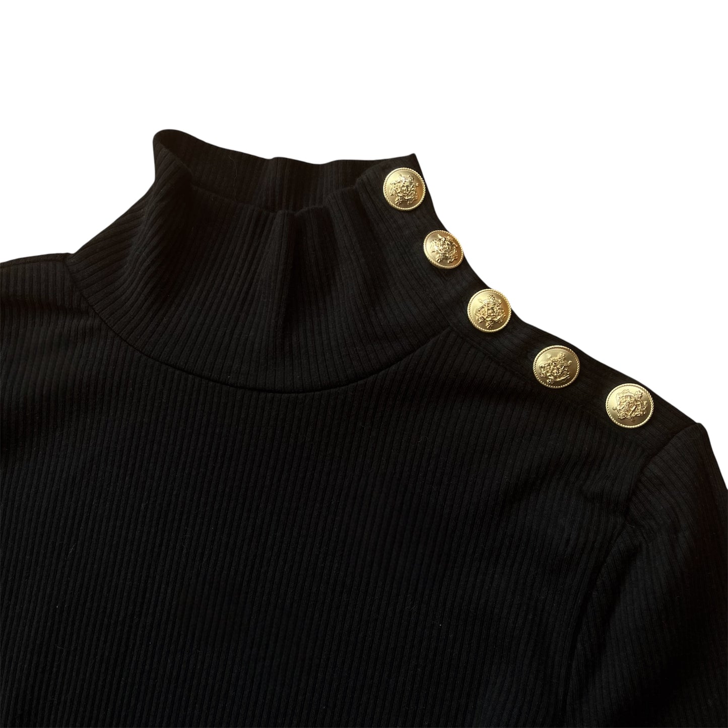 Blusa negra botones dorados