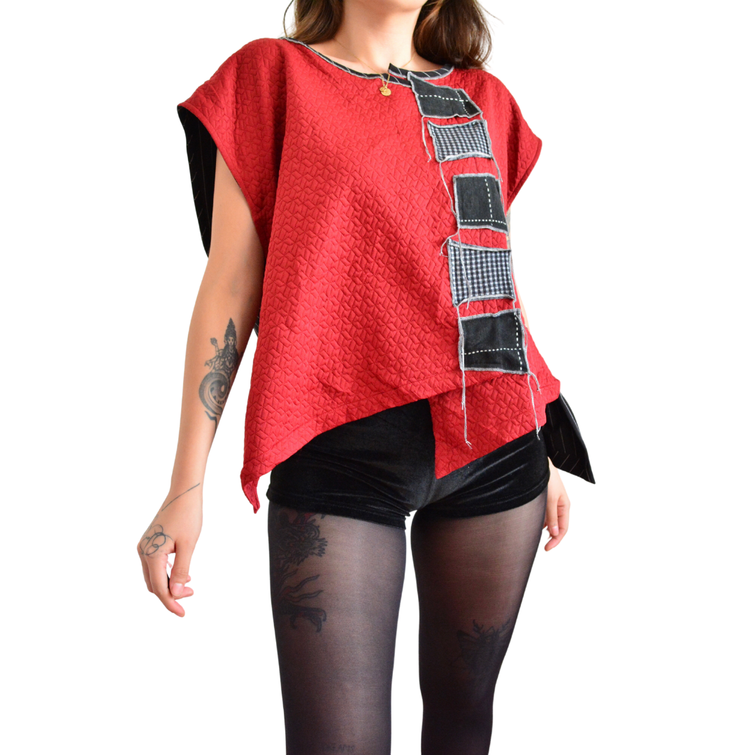 Blusa vintage asimétrica