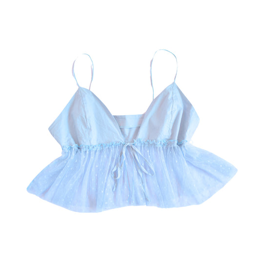Blusa cottage azul mesh