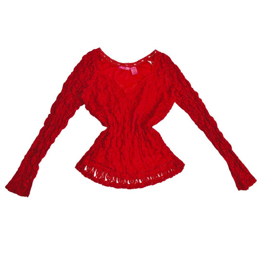 Blusa roja encaje