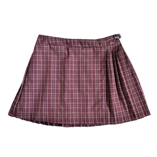 Falda plaid vino