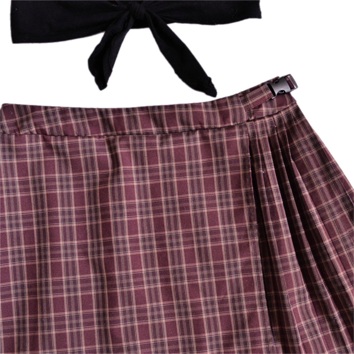 Falda plaid vino