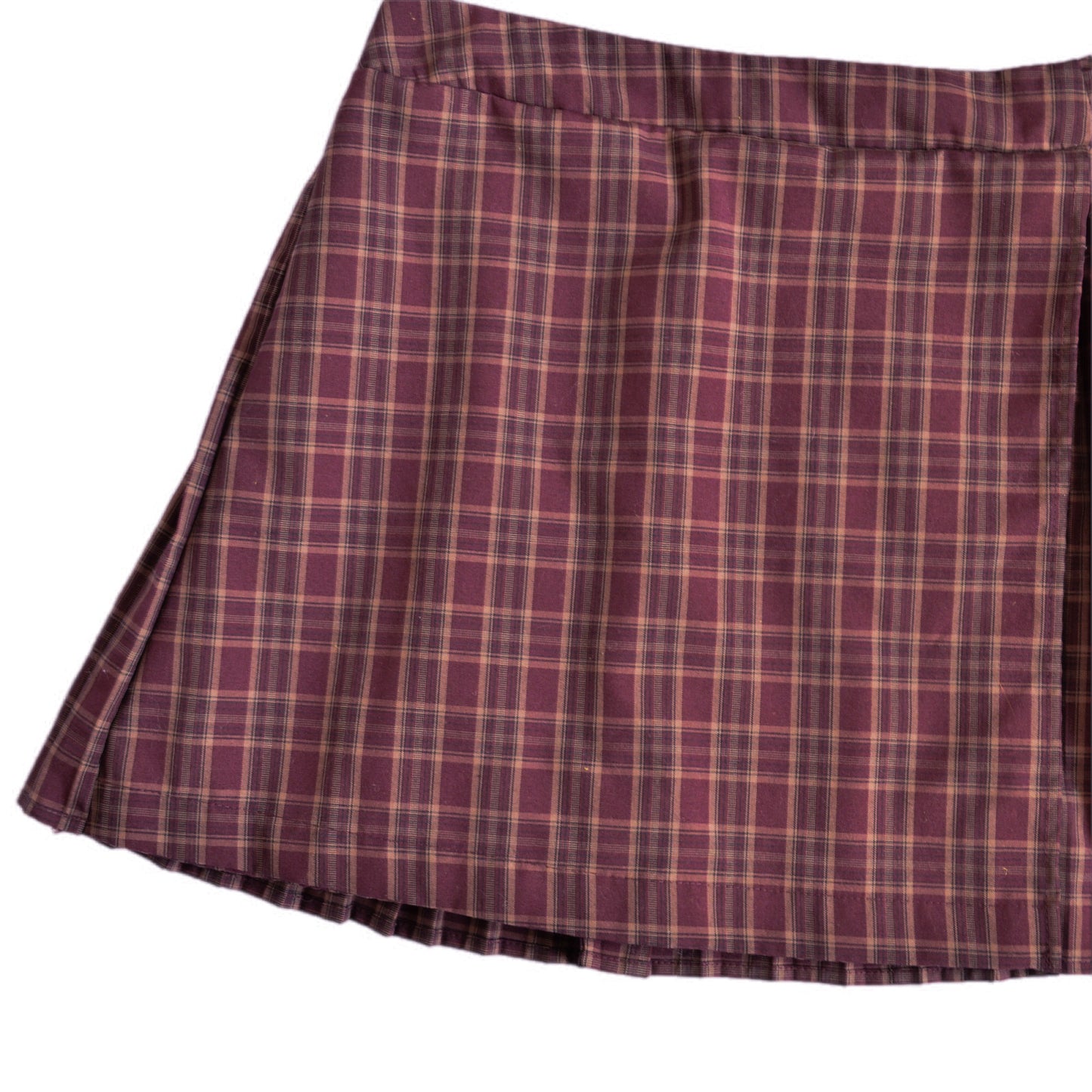Falda plaid vino
