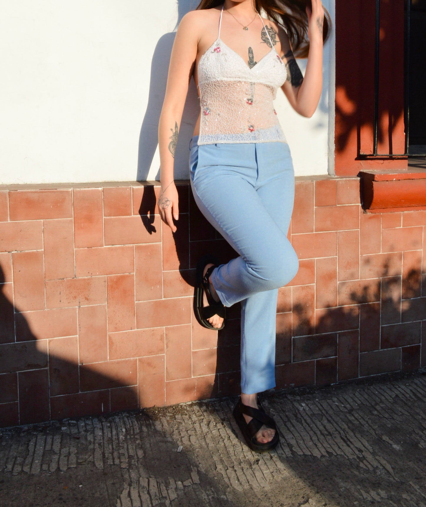 Pantalón azul cielo
