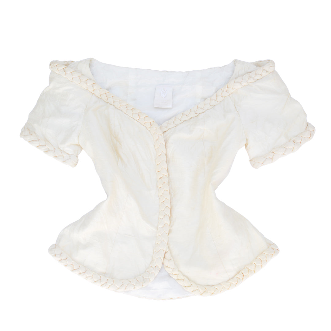 Blusa de seda champagne