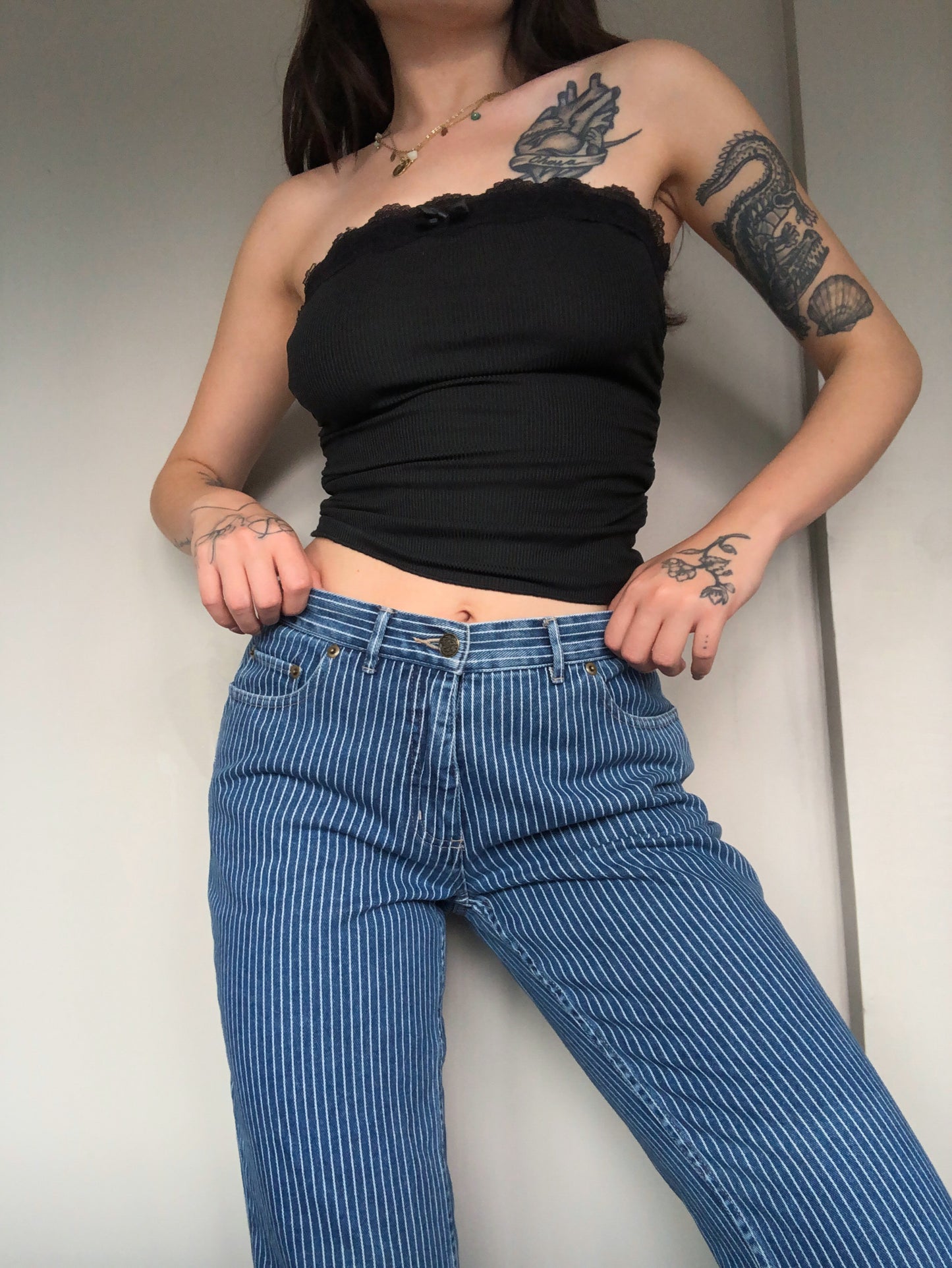 Jeans denim líneas 90s