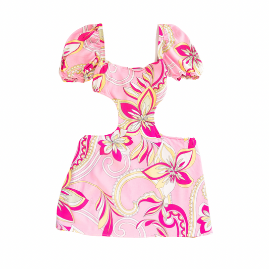 Vestido rosa con aberturas
