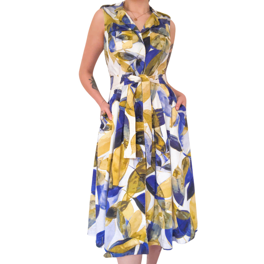 Vestido midi print abstracto