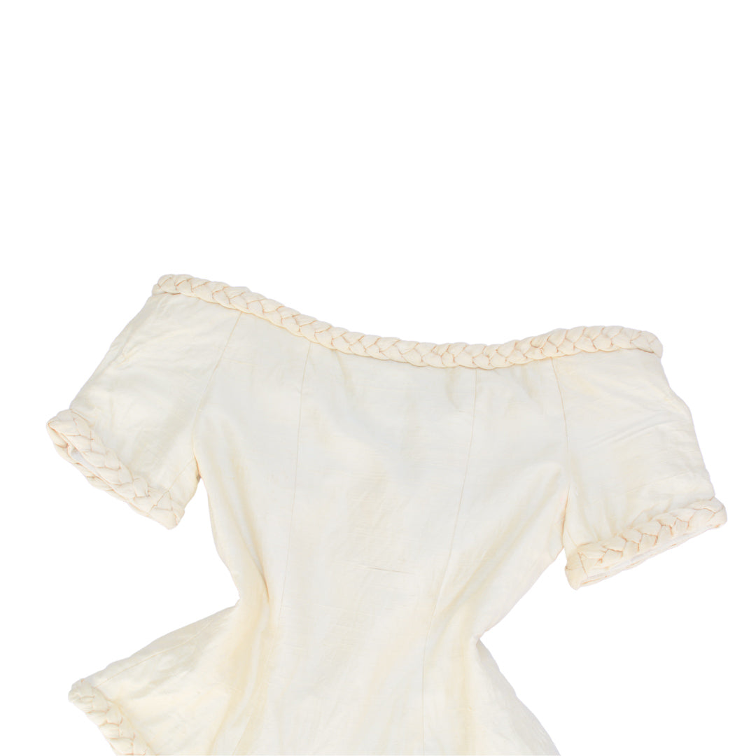 Blusa de seda champagne