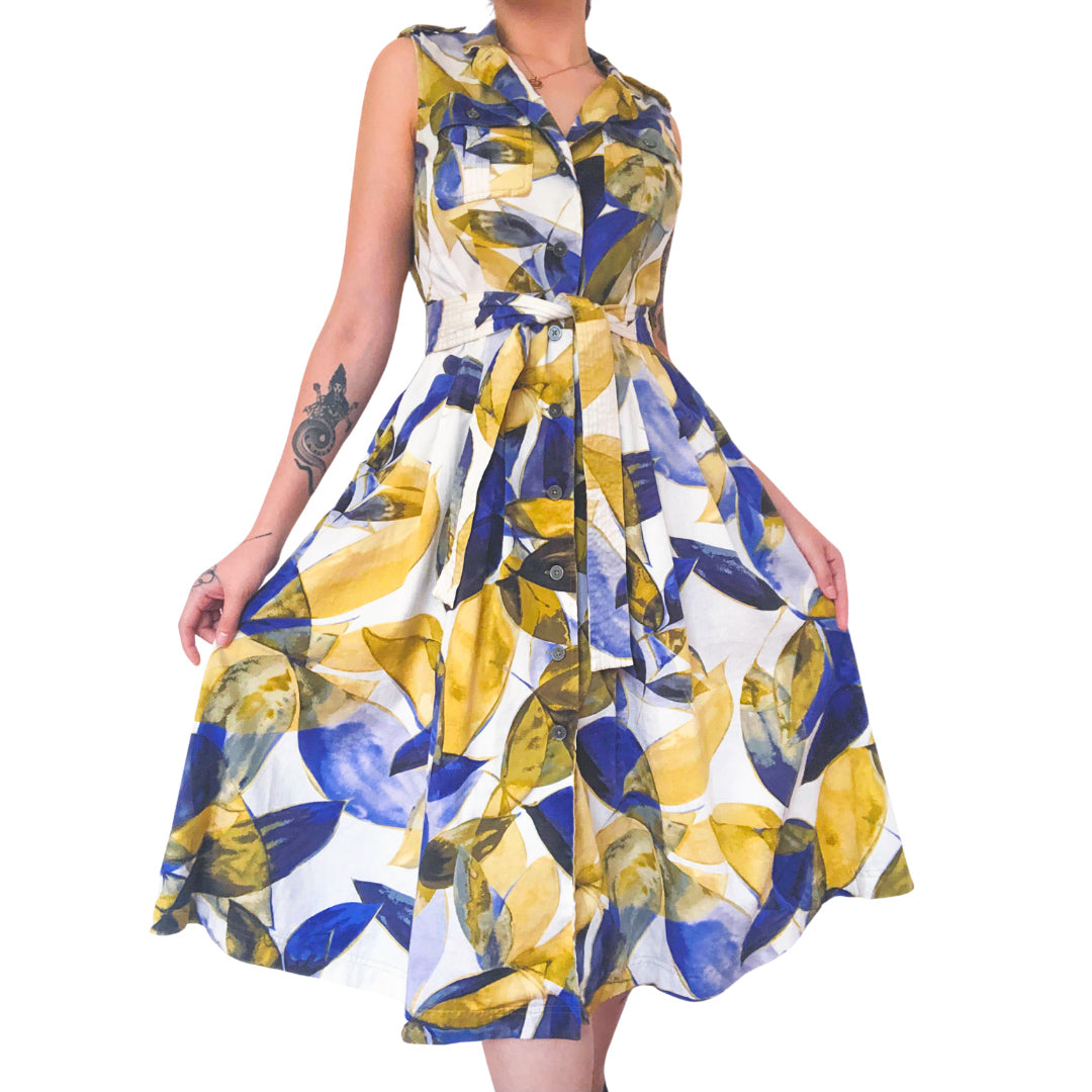 Vestido midi print abstracto