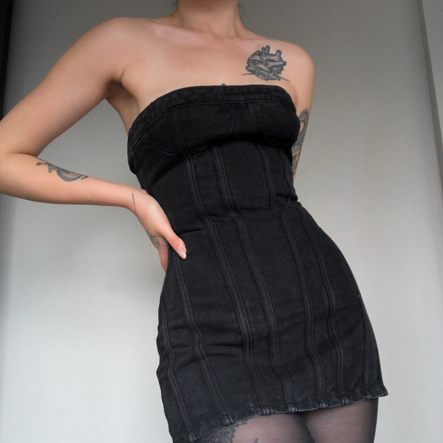 Vestido negro denim