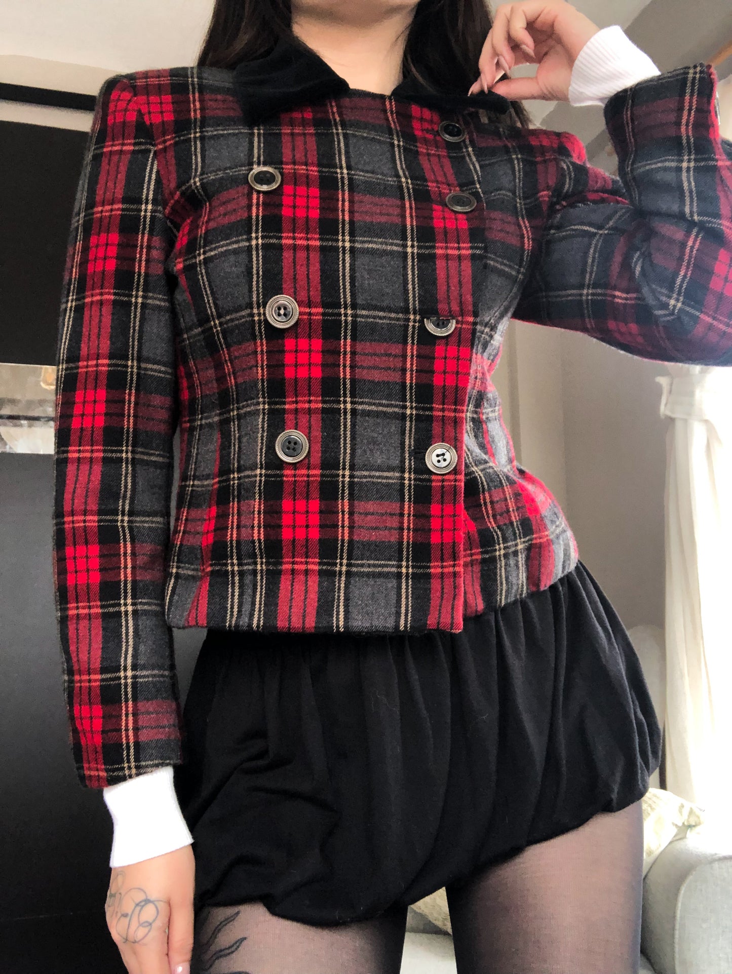 Blazer tartan vintage 90s