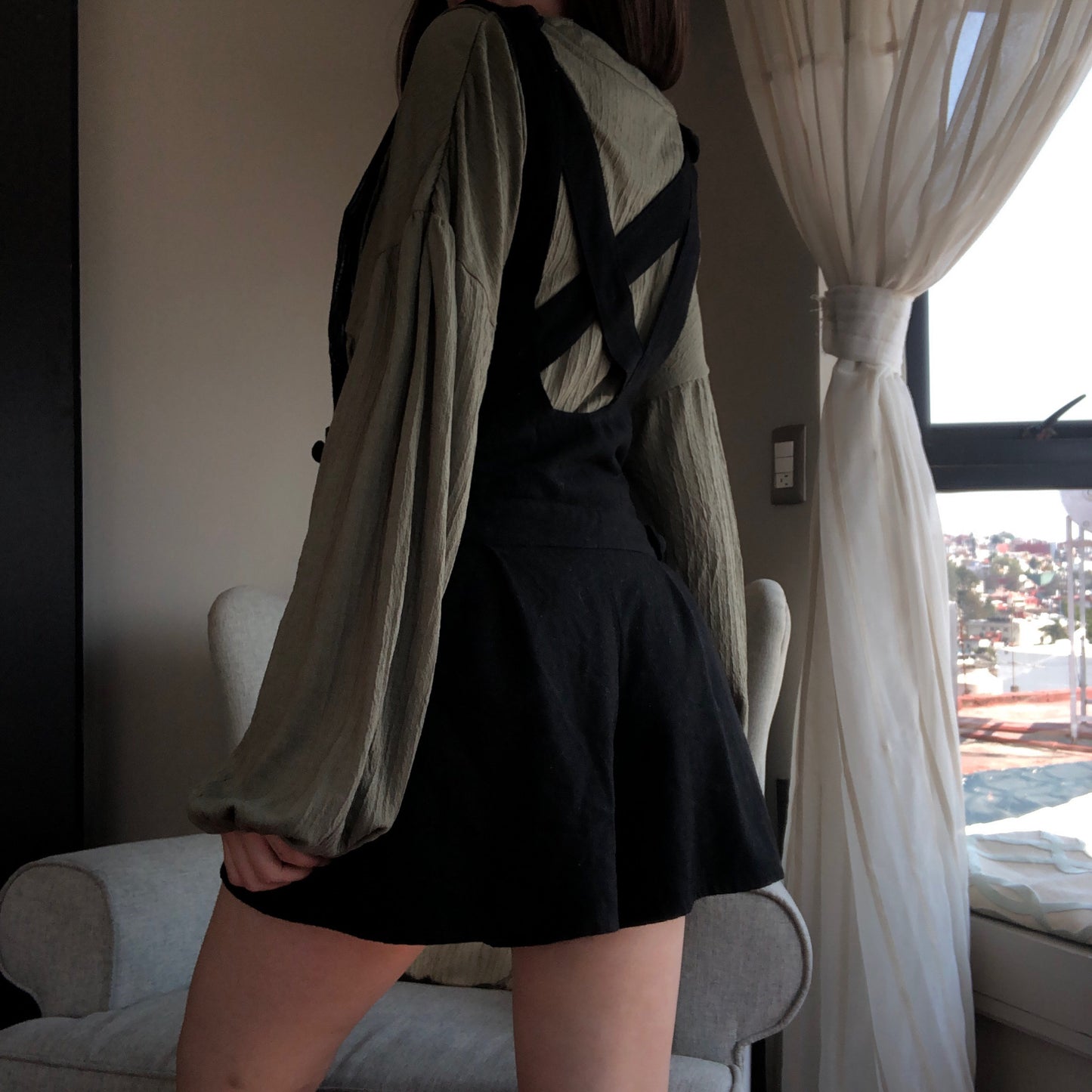 Jumper negro de lana 90s