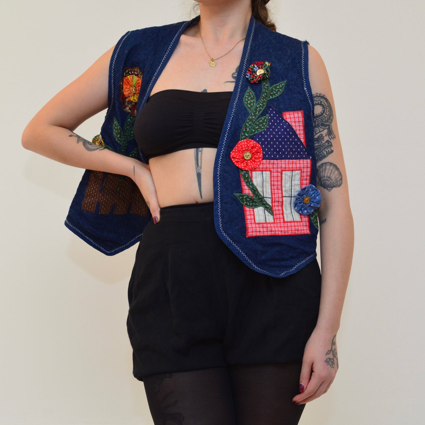 Chaleco vintage 80s bordado