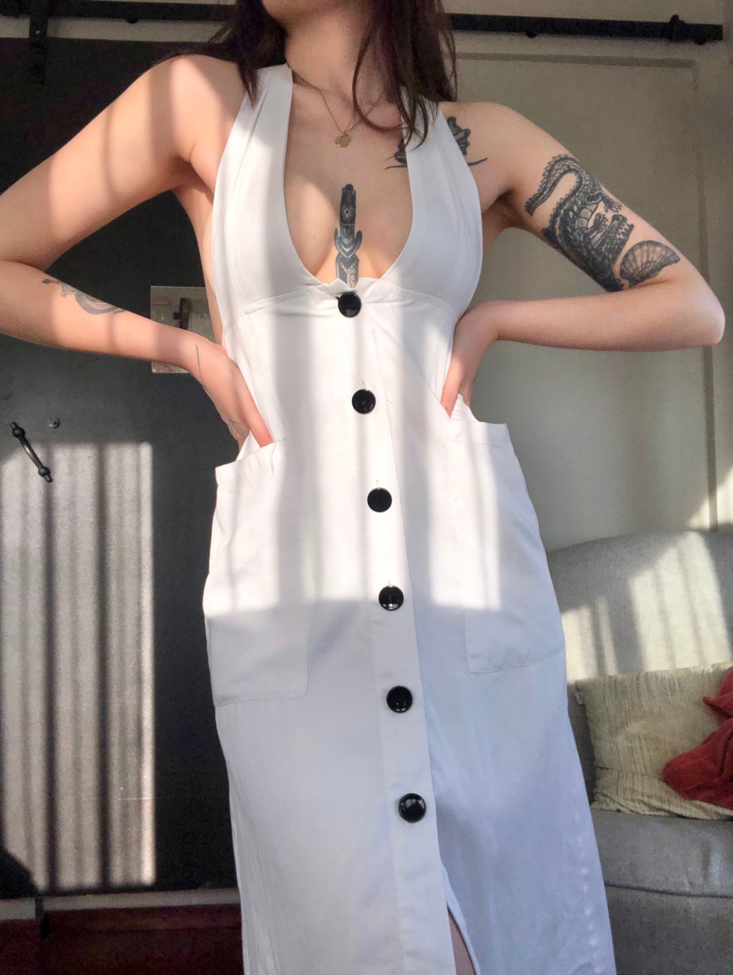 Vestido blanco de botones