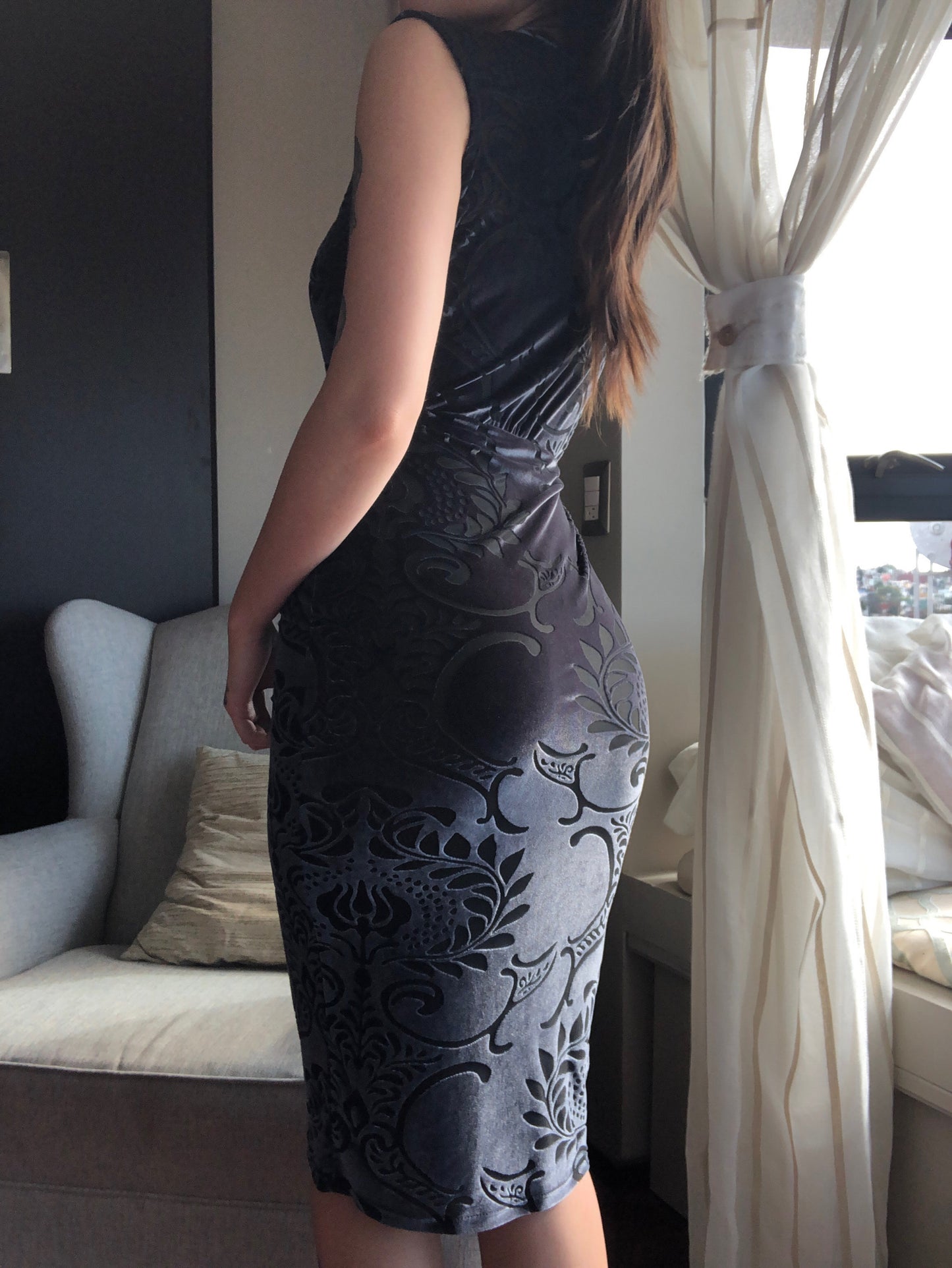 Vestido velvet texturizado