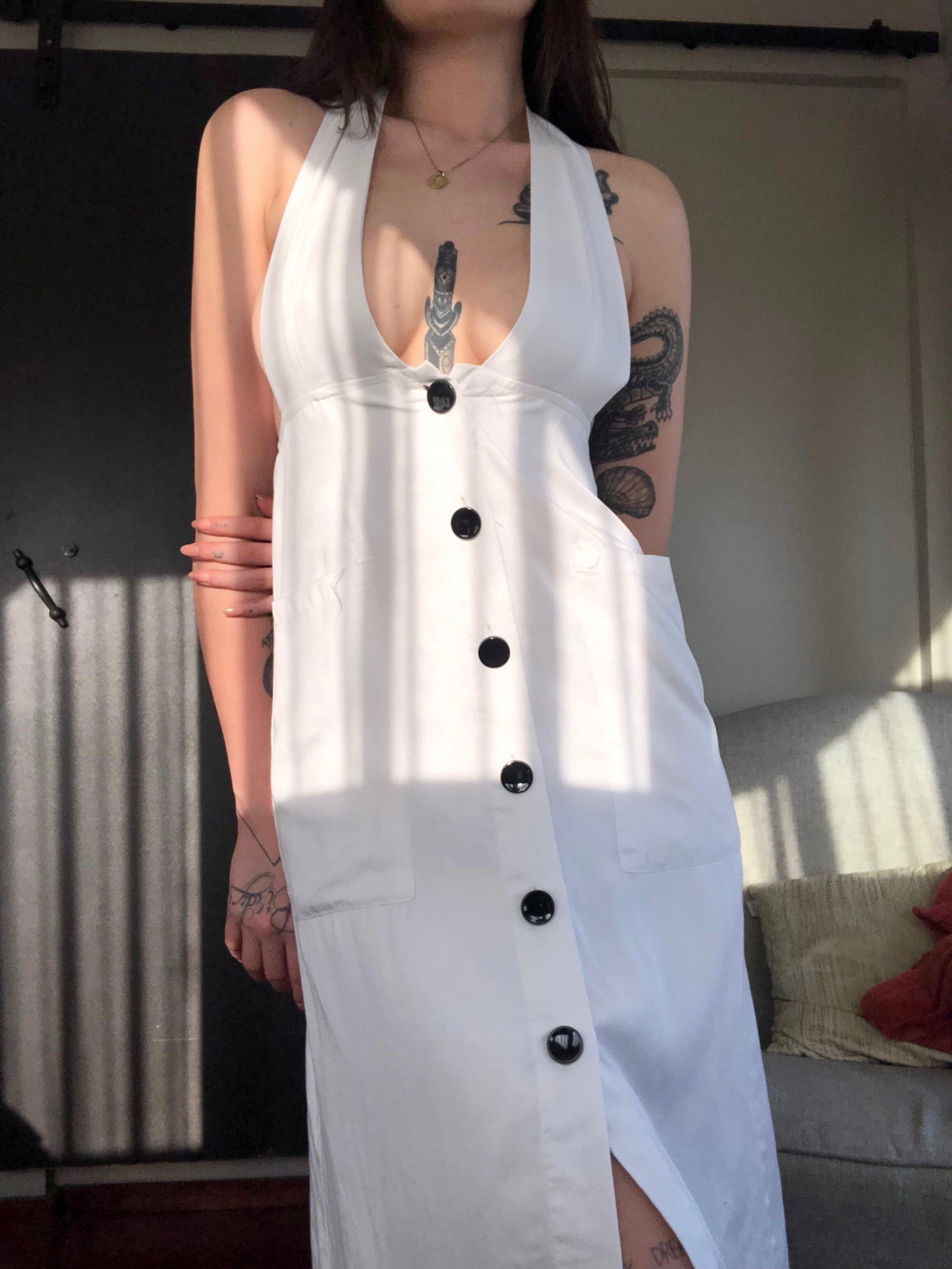 Vestido blanco de botones