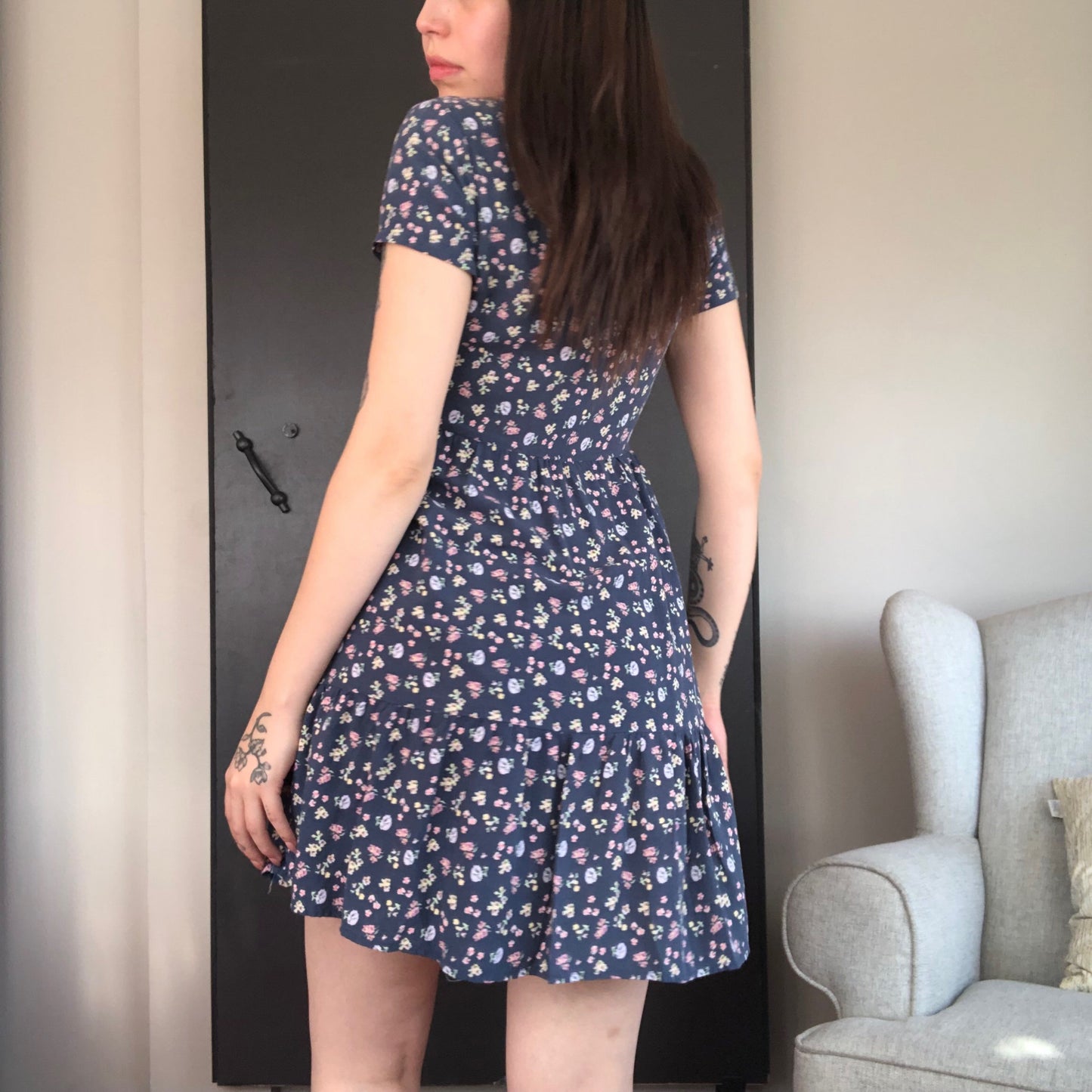 Vestido azul floral