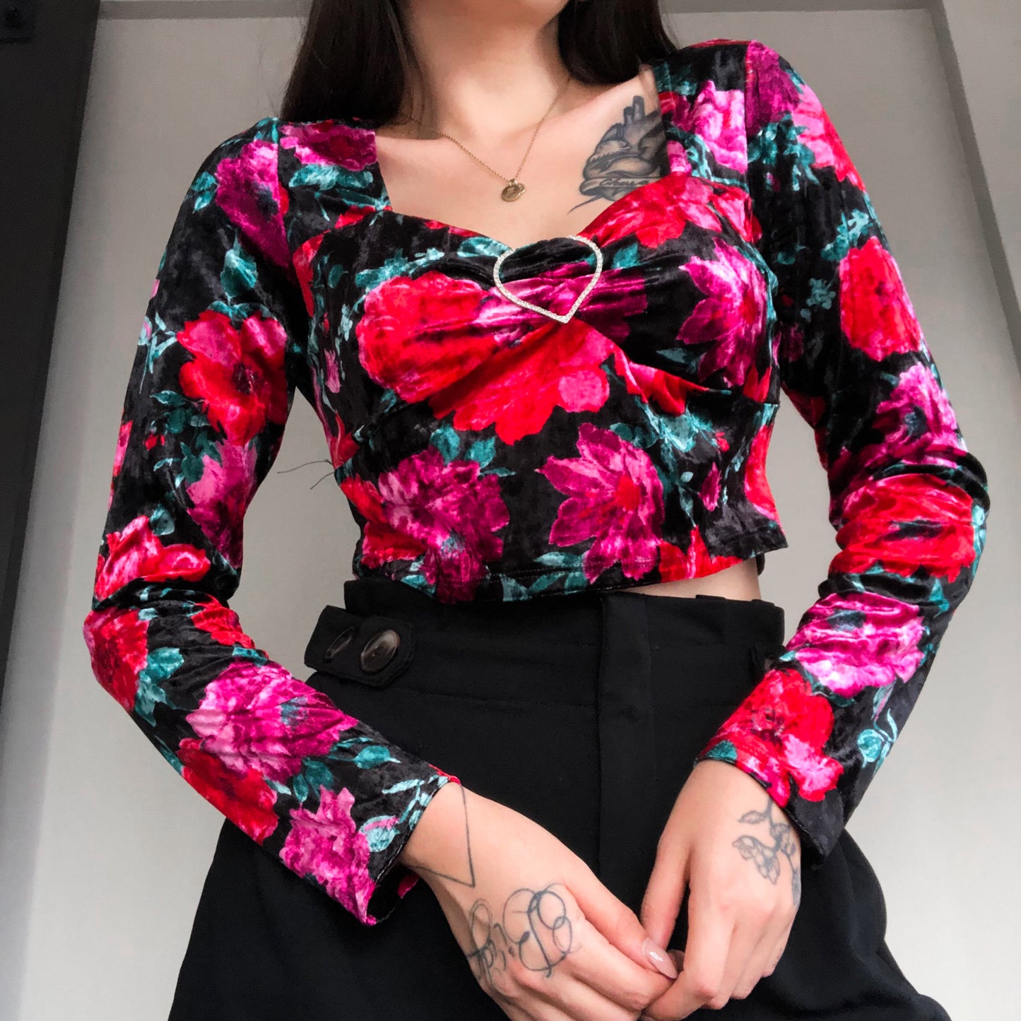 Top velvet rosas