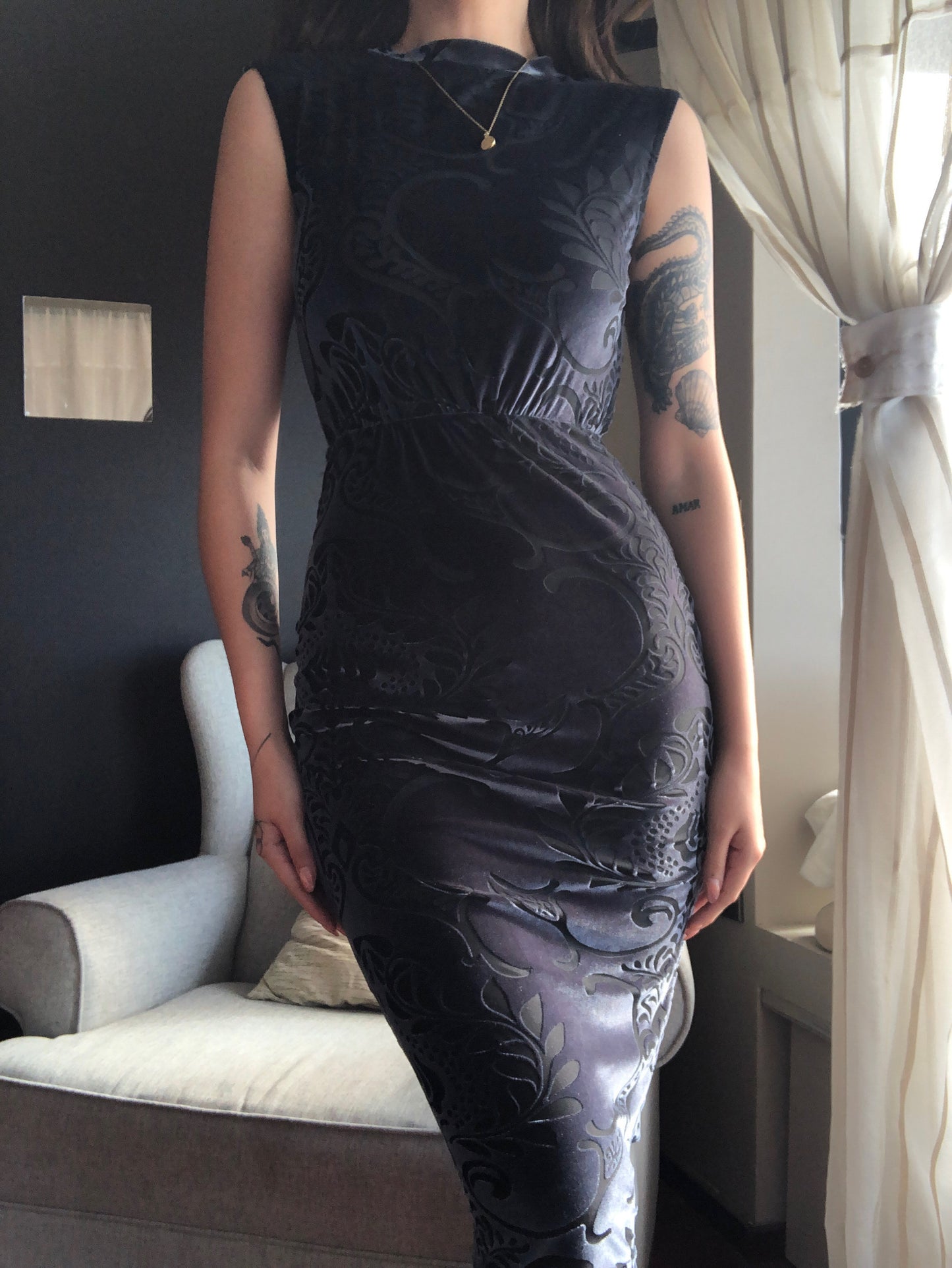 Vestido velvet texturizado