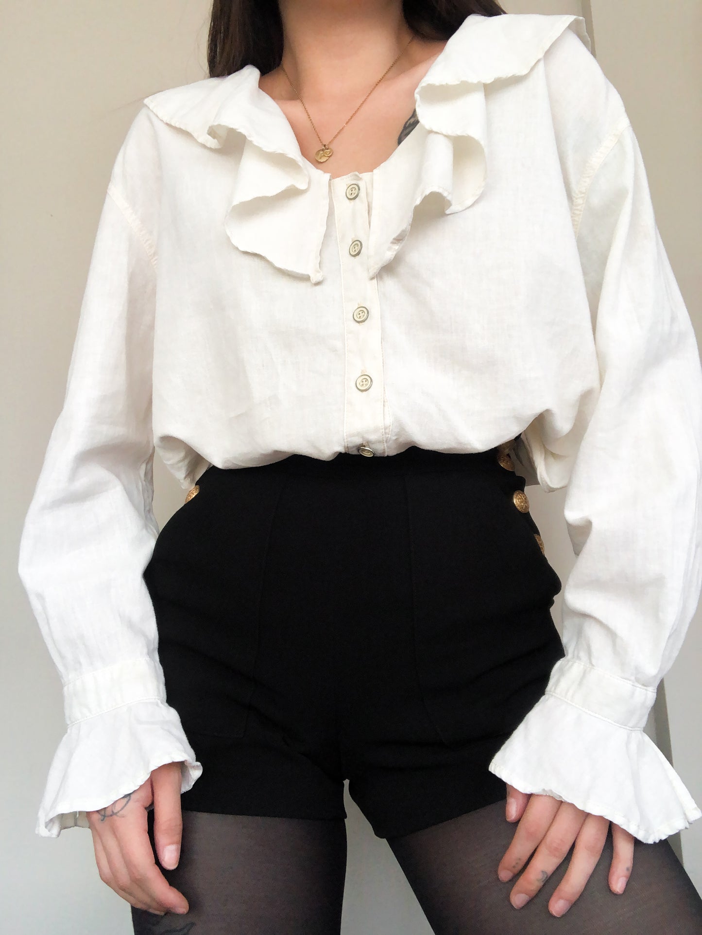 Blusa beige lino