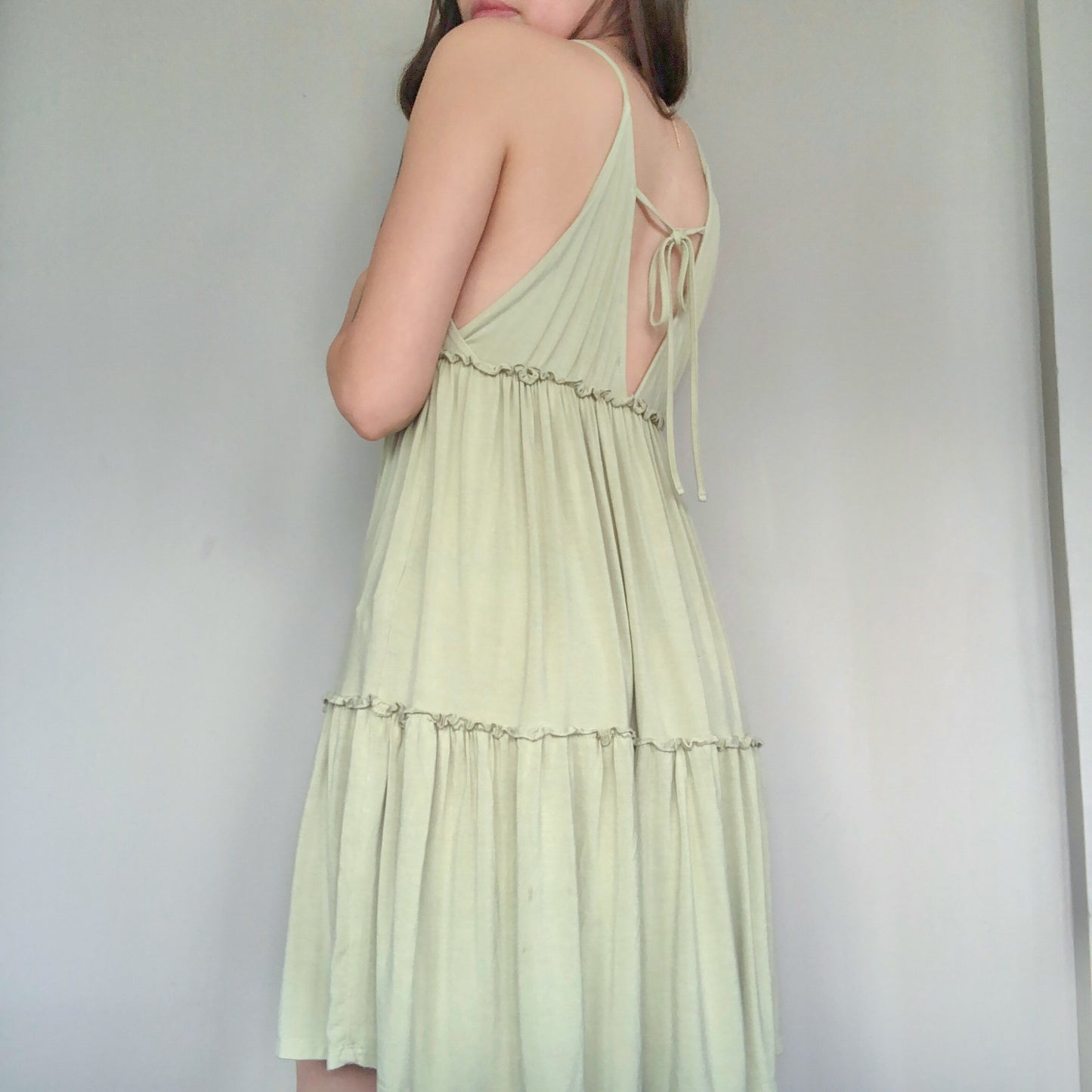 Vestido verde pastel