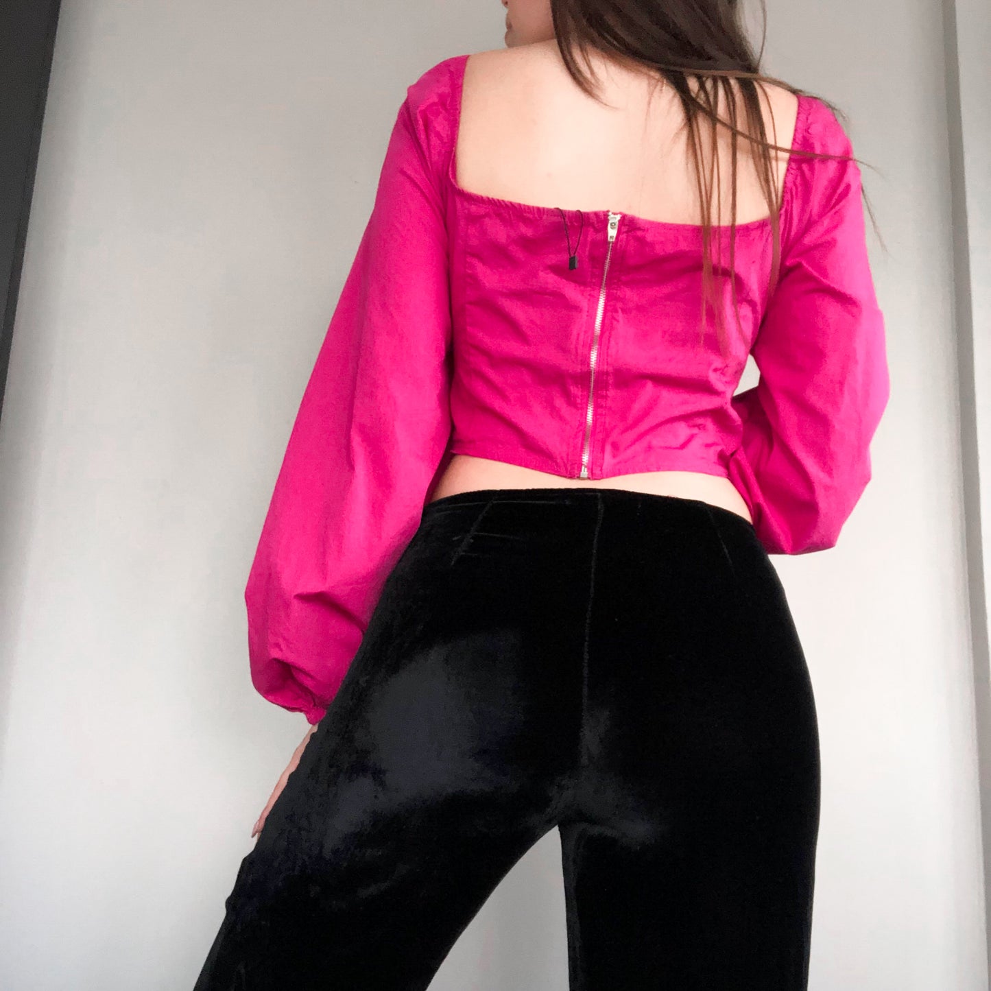 Blusa rosa mexicano corset