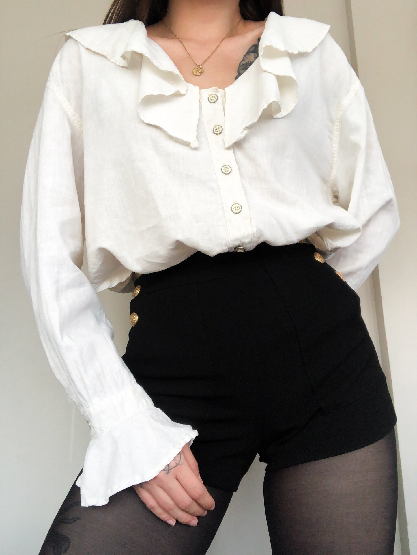 Blusa beige lino