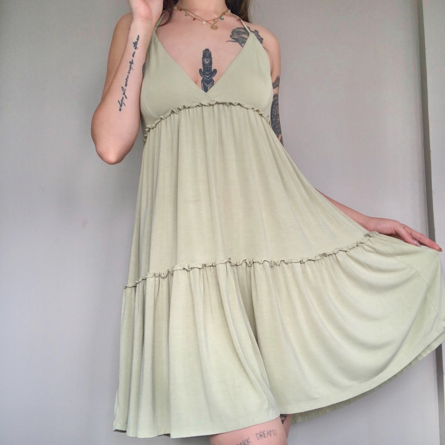 Vestido verde pastel