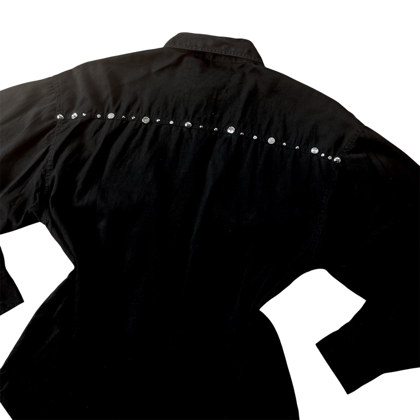 Camisa negra 80s con pedrería