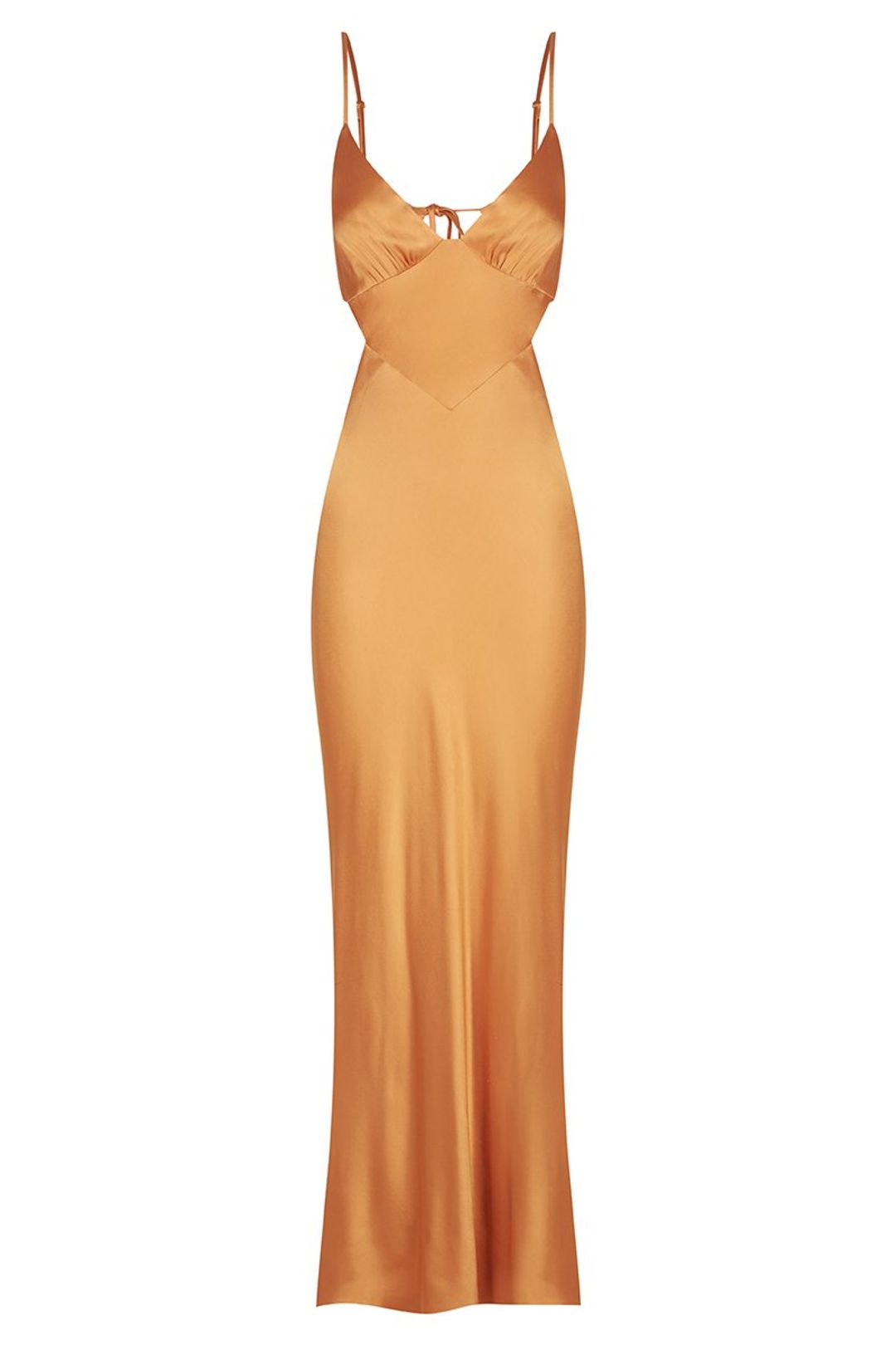 Vestido bronce satinado