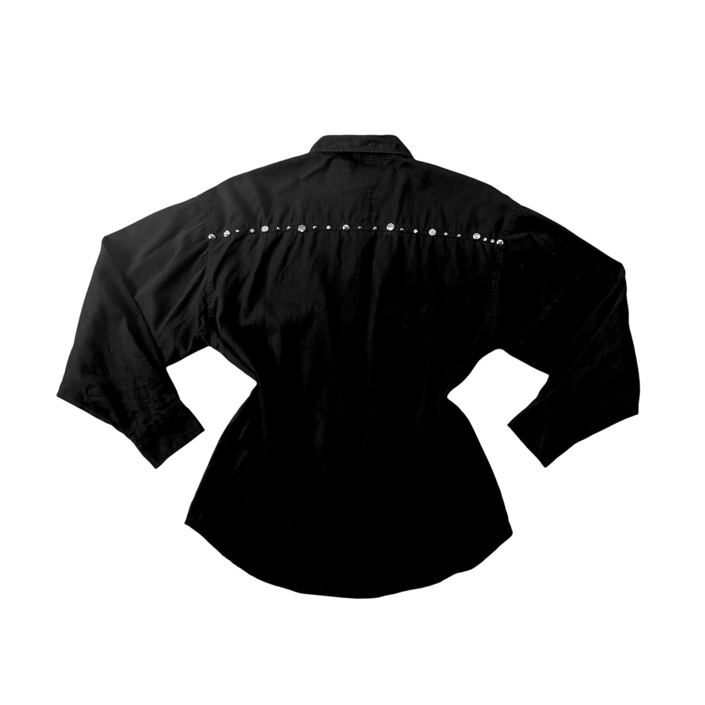 Camisa negra 80s con pedrería