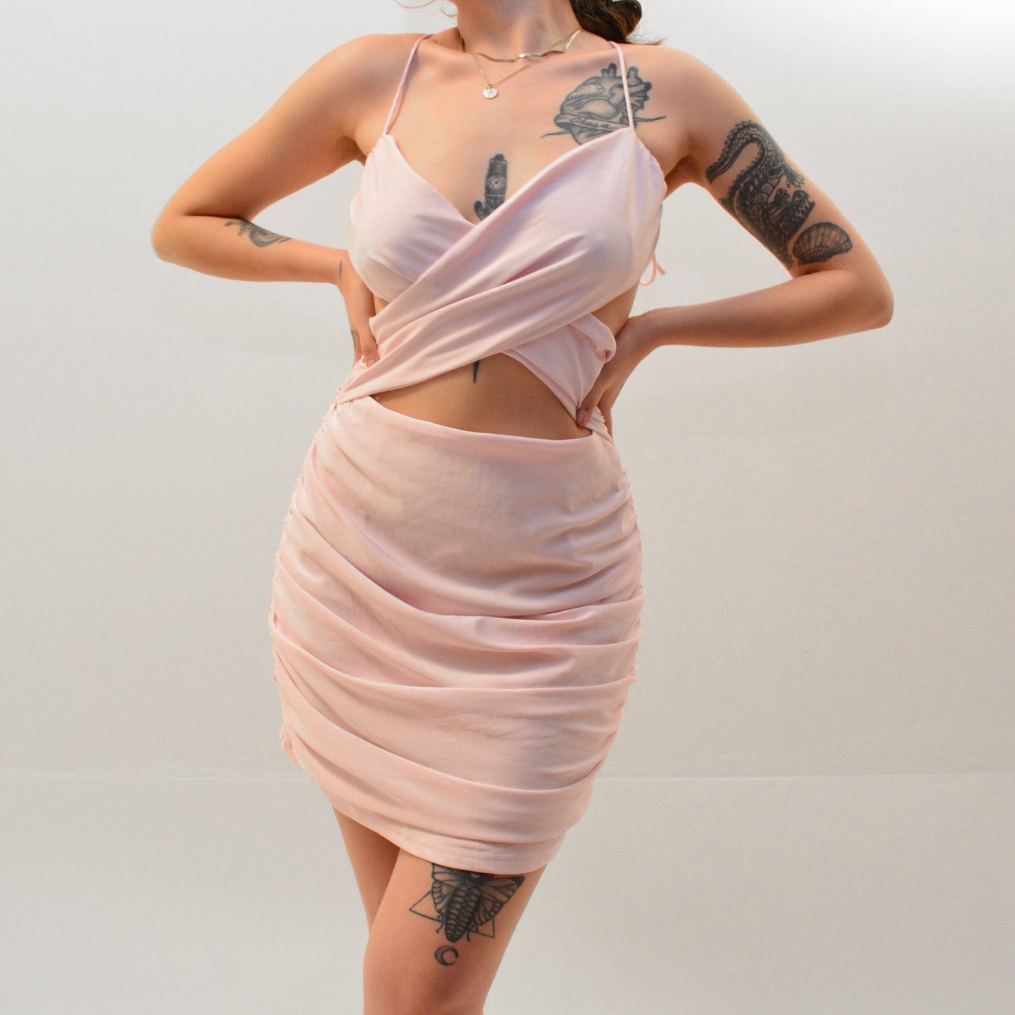 Vestido rosa pastel