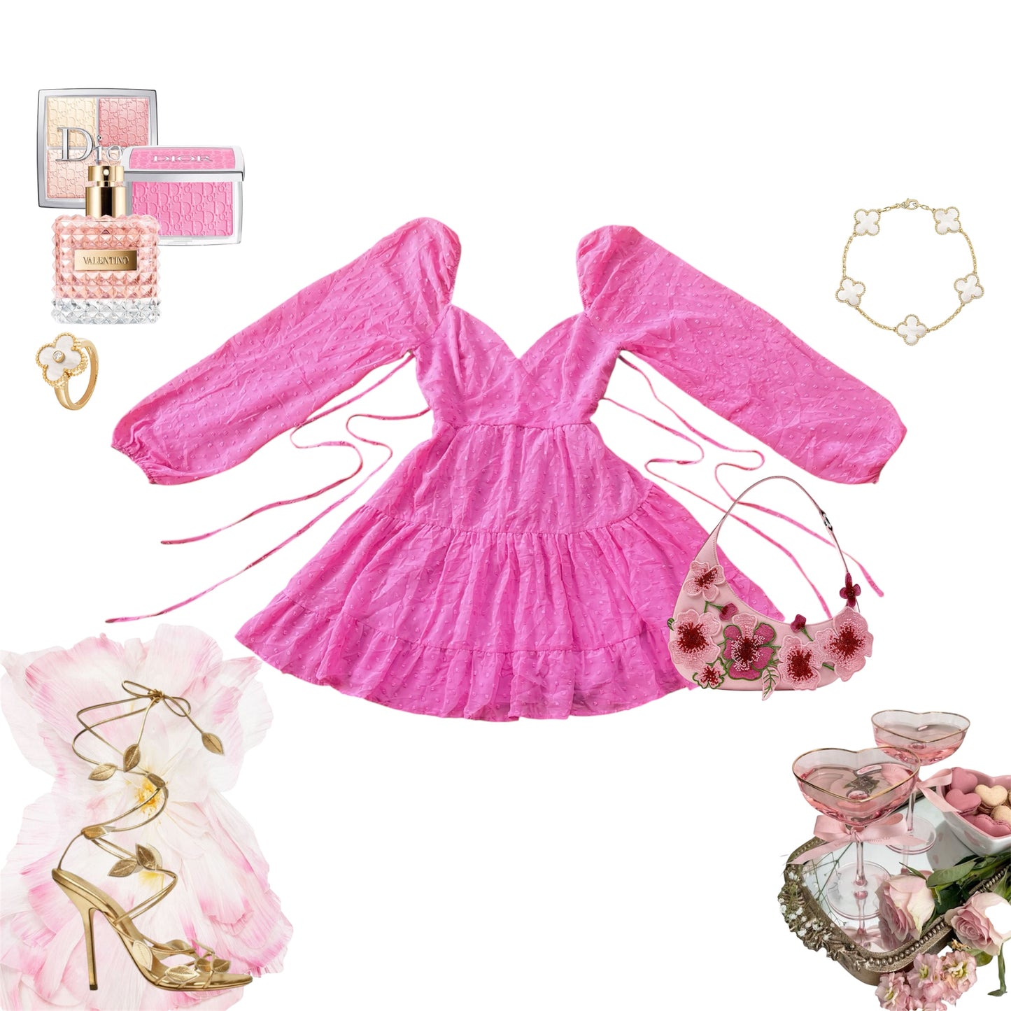 Vestido rosa de gasa